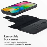 Accezz 2-in-1 Leather Bookcase with MagSafe Apple iPhone 16 Pro Max - Onyx Black