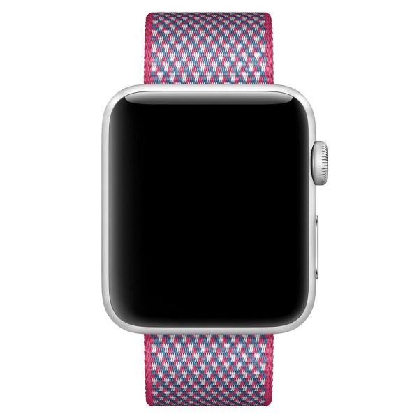 Apple Woven Nylon band Apple Watch Series 1 t/m 9 / SE (38/40/41 mm) | Series 10 (42 mm) - Berry