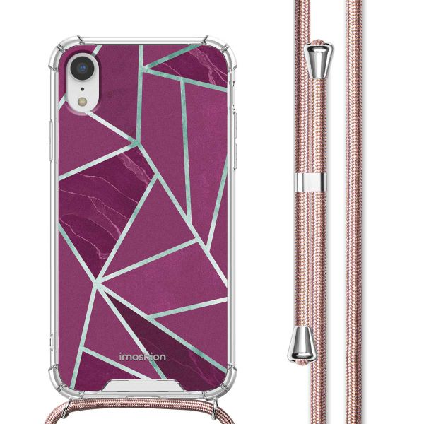 imoshion Design hoesje met koord iPhone Xr - Bordeaux Graphic