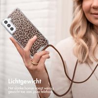 imoshion Design hoesje met koord Samsung Galaxy S21 FE - Leopard Mood