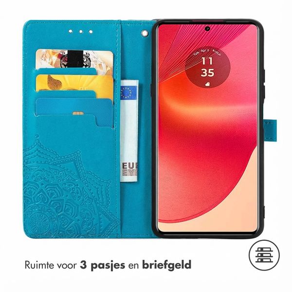 imoshion Mandala Bookcase Motorola Edge 50 Fusion - Turquoise