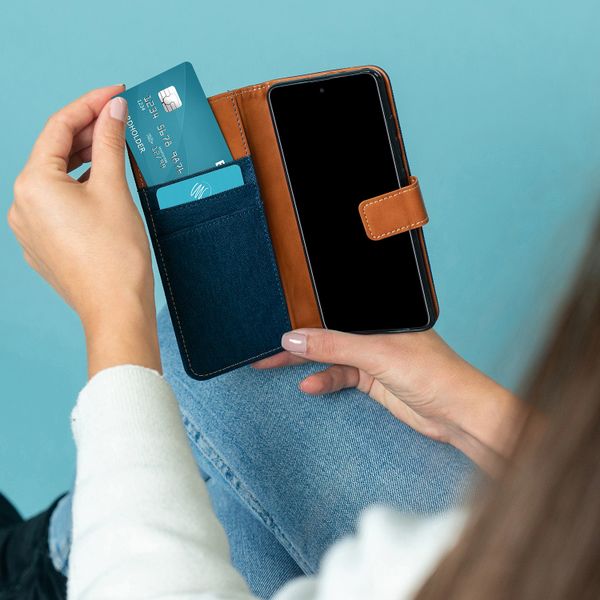 imoshion Luxe Canvas Bookcase Samsung Galaxy A72 - Donkerblauw