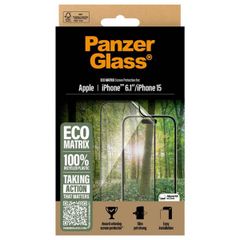 PanzerGlass Matrix Recycled Ultra-Wide Fit Anti-Bacterial Screenprotector incl. applicator Apple iPhone 16