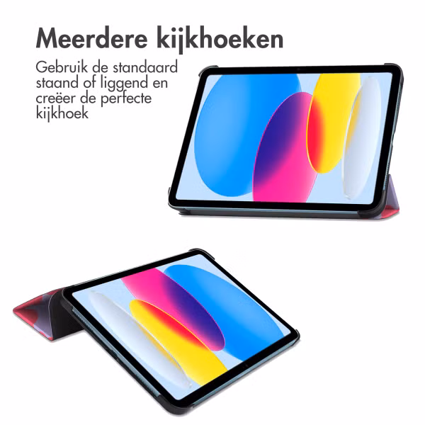 imoshion Design Trifold Bookcase Apple iPad 11 (2025) 11 inch A16 / iPad 10 (2022) 10.9 inch - Dusty Rose Blossom