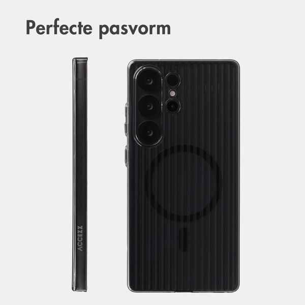 Accezz Lite Backcover met MagSafe | Fluted | Samsung Galaxy S25 Ultra - Zwart