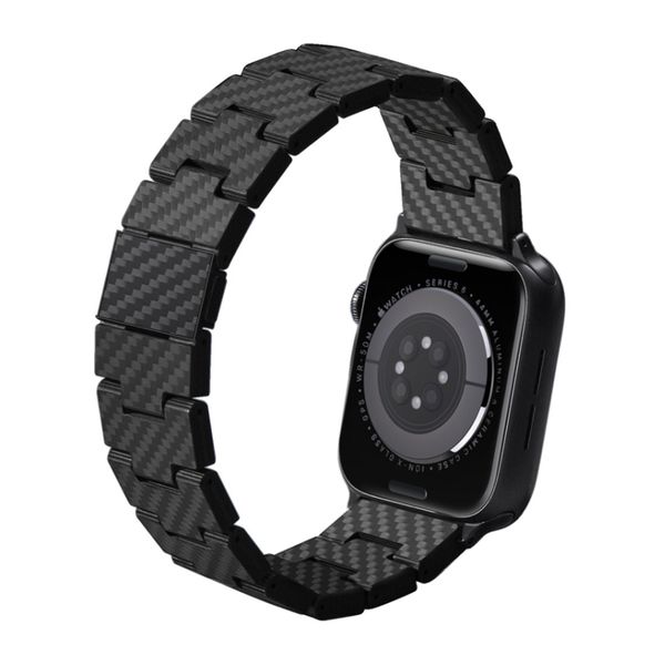 Pitaka Carbon Fiber bandje Apple Watch | 44/45/46/49 mm - Retro Carbon Black