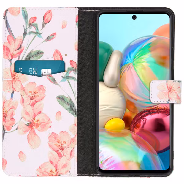 imoshion Design Softcase Bookcase Samsung Galaxy A71 - Bloem - Roze