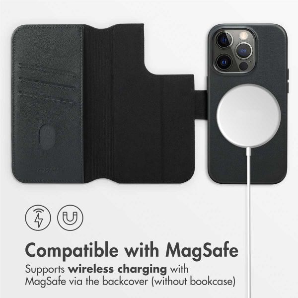 Accezz 2-in-1 Leather Bookcase with MagSafe Apple iPhone 14 Pro - Onyx Black