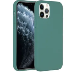 Accezz Liquid Silicone Backcover Apple iPhone 12 (Pro) - Donkergroen