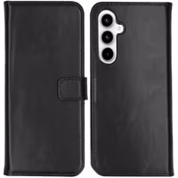 Selencia Echt Leren Bookcase Samsung Galaxy A55 - Zwart