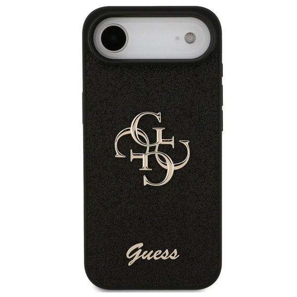 Guess 4G Metal Logo Glitter Backcover Apple iPhone Air - Zwart