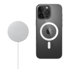 Apple Clearcase voor de Apple iPhone 16 Pro Max + Apple MagSafe Draadloze Oplader 25W - 1 meter