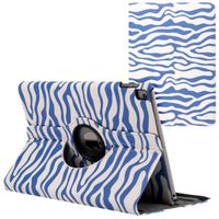 imoshion 360° Draaibare Design Bookcase Apple iPad 9 (2021) 10.2 inch / iPad 8 (2020) 10.2 inch / iPad 7 (2019) 10.2 inch - White Blue Stripes