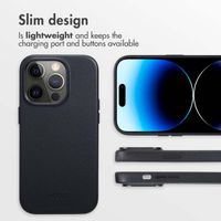 Accezz Leather Back Cover with MagSafe Apple iPhone 14 Pro - Onyx Black