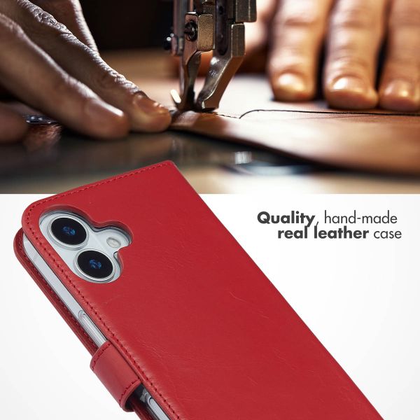 Selencia Genuine Leather Book Case Apple iPhone 17 - Red