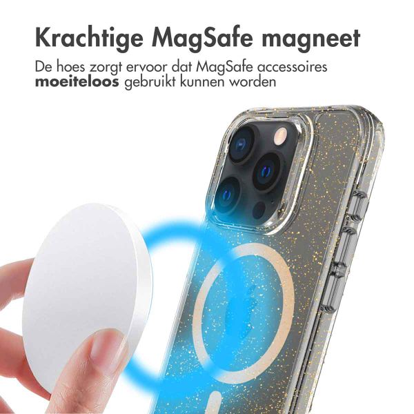 imoshion Clear Glitter Backcover met MagSafe Apple iPhone 15 Pro - Goud