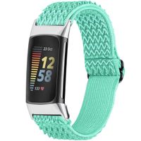 imoshion Elastisch nylon bandje Fitbit Charge 5 / Charge 6 - Mintgroen