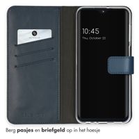 Selencia Echt Lederen Bookcase Samsung Galaxy A23 (5G) - Blauw