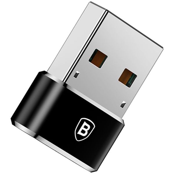 Baseus USB-A (male) naar USB-C (female) adapter - OTG - Zwart