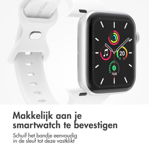 imoshion Siliconen⁺ bandje Apple Watch Series 1 t/m 10 / SE / Ultra (2) (44/45/46/49 mm) - White - Maat M/L