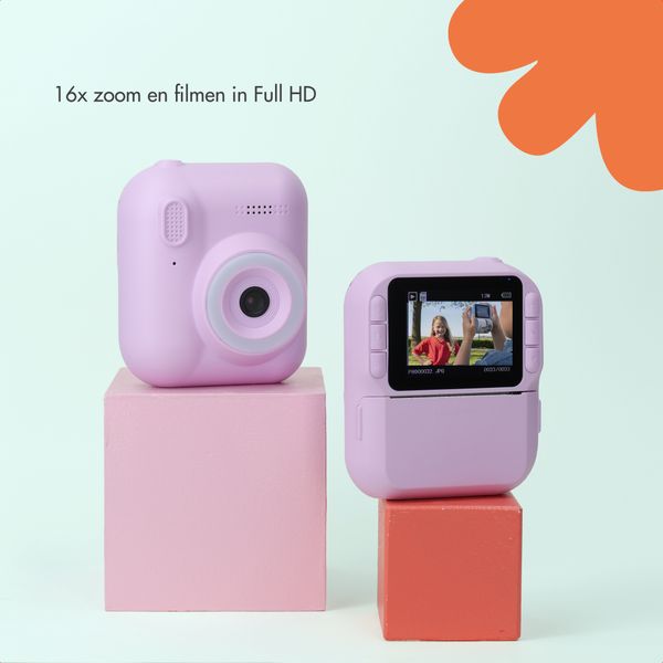 imoshion Kids Camera met Fotoprinter - Kindercamera - Foto's/Video's/Spelletjes - Lila