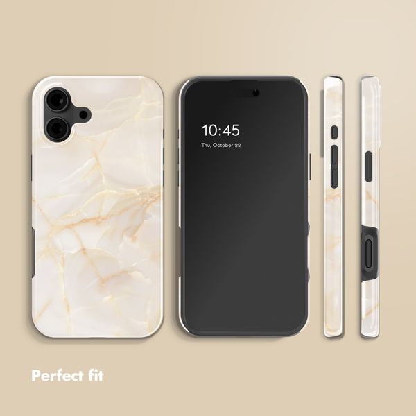 Selencia Vivid Back Cover Apple iPhone 16 - Golden Beige Marble