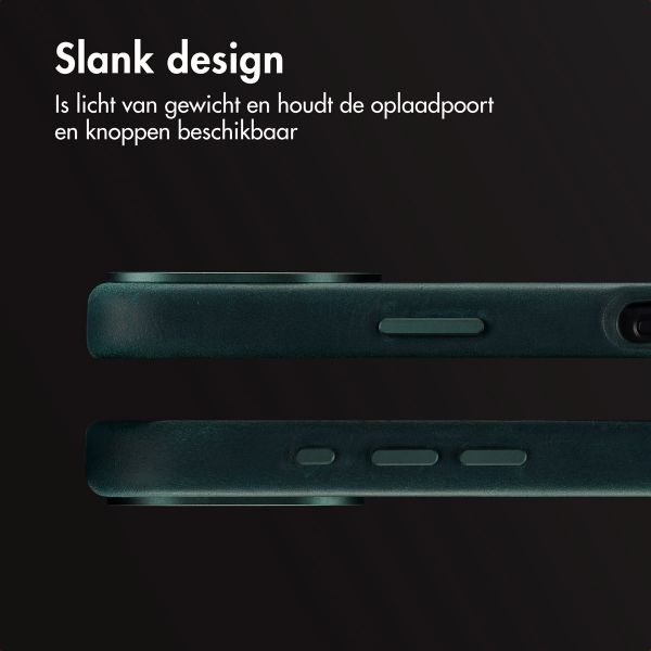 Accezz Vintage Leather Magsafe Backcover Apple iPhone 16 - Smokey Green