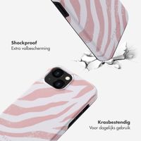 Selencia Vivid Tough Backcover iPhone 15  - Colorful Zebra Old Pink