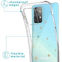 imoshion Design hoesje met koord Samsung Galaxy A52(s) (5G/4G) - Sterren - Goud / Transparant