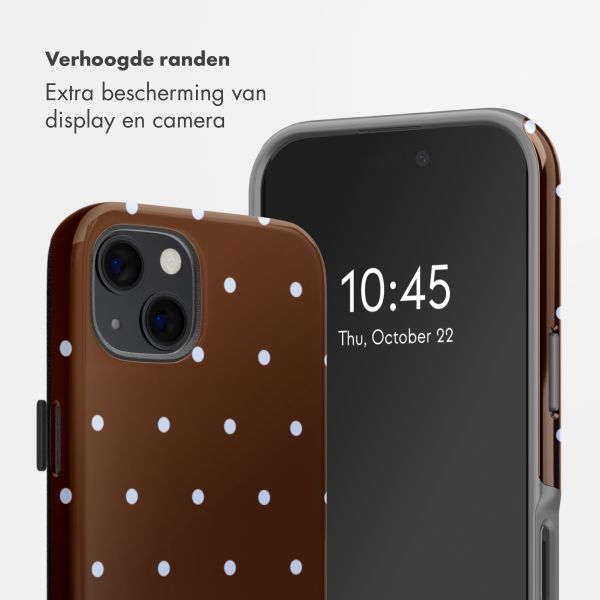 Selencia Vivid Backcover Apple iPhone 13 / 13 Pro - Happy Dots Chocolate