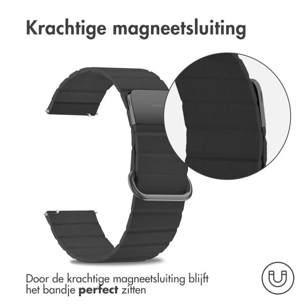 imoshion Magnetisch lederen bandje - Universeel 22 mm aansluiting - Zwart