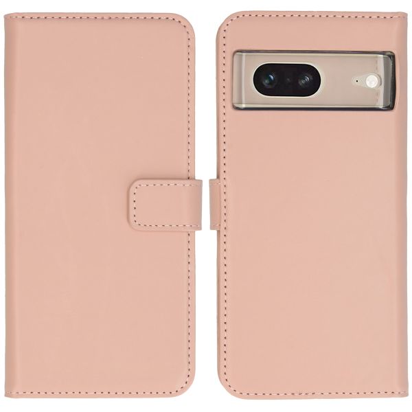 Selencia Echt Lederen Bookcase Google Pixel 7 - Dusty Pink