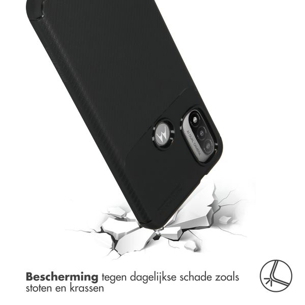 imoshion Carbon Softcase Backcover Motorola E20 / E30 / E40 - Zwart