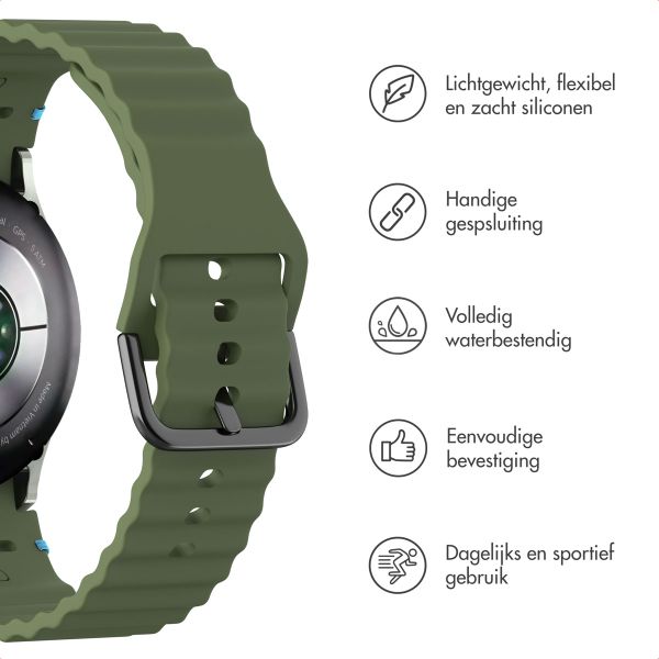 imoshion Wave Siliconenband Samsung Galaxy Watch 4 / 5 / 6 / 7 / FE (20 mm) - Donkergroen