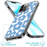 imoshion Design hoesje Apple iPhone 12 (Pro) - Retro Blue Flowers