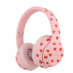 imoshion Draadloze Kinderkoptelefoon LED Light - Decibelbegrenzer - Met AUX kabel - Hartjes