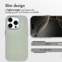 Accezz Leather Back Cover with MagSafe Apple iPhone 16 Pro - Light Grey