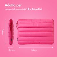 imoshion Puffer Laptop hoes 13-14 inch - Laptopsleeve - Hot Pink