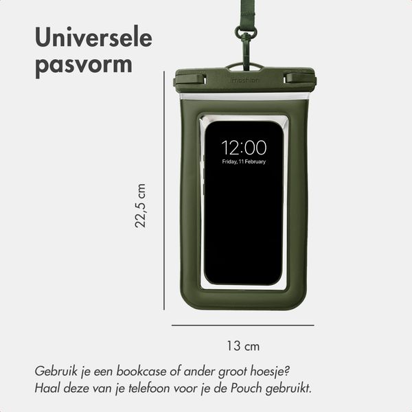 imoshion Floating Waterproof Pouch - Universeel waterdicht telefoonhoesje - Donkergroen
