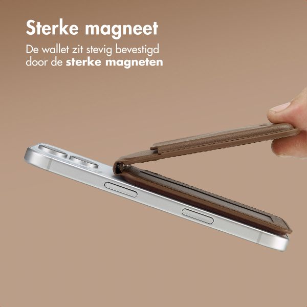 Accezz Leren Wallet met standaard - Geschikt voor MagSafe en Qi2 - Coffee Brown