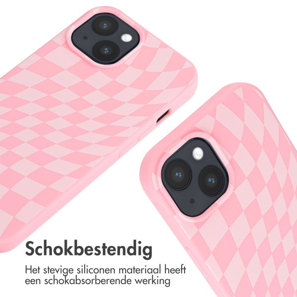 imoshion Siliconen design hoesje met koord Apple iPhone 15 - Retro Pink
