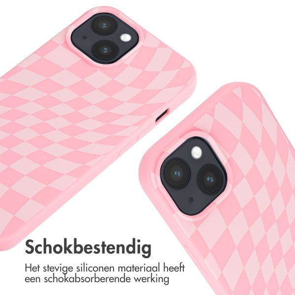 imoshion Siliconen design hoesje met koord iPhone 15 - Retro Pink