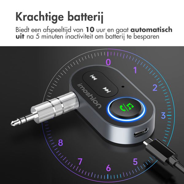 imoshion Bluetooth Transmitter Auto - Bluetooth 5.1 ontvanger - 3.5 mm jack / AUX - Zwart