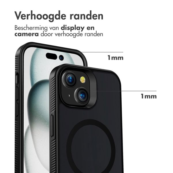 Accezz Rugged Frosted MagSafe Backcover Apple iPhone 15 - Zwart