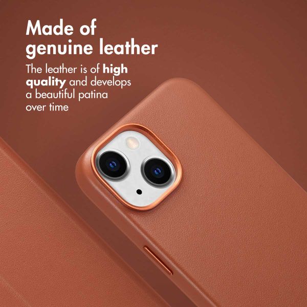 Accezz 2-in-1 Leather Bookcase with MagSafe Apple iPhone 14 - Sienna Brown