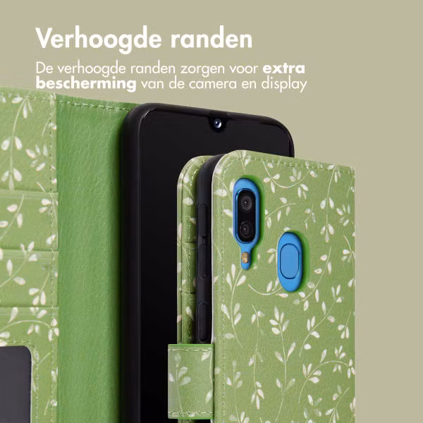 imoshion Design Bookcase Samsung Galaxy A40 - Green Flowers