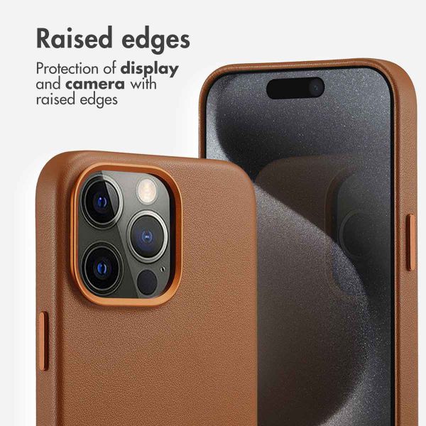 Accezz Leather Back Cover with MagSafe Apple iPhone 15 Pro Max - Sienna Brown