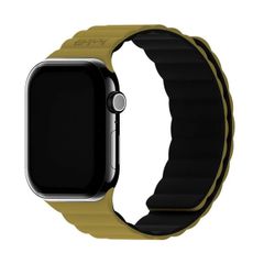 Holdit Siliconen bandje magneet Apple Watch | 38/40/41/42 mm - Warm Olive / Black
