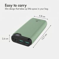 imoshion Power bank 20,000 mAh - 22.5W Fast charger - USB-C / USB-A - Green