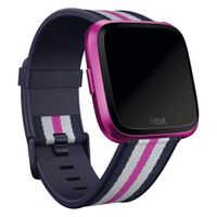 Fitbit Woven band Fitbit Versa / Versa 2 / Versa Lite - Maat S - Navy / Mulberry